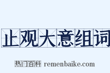 止观大意组词是什么意思的图片